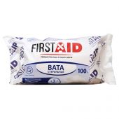 Вата медицинская FirstAid хирургическая стерильная 100 g