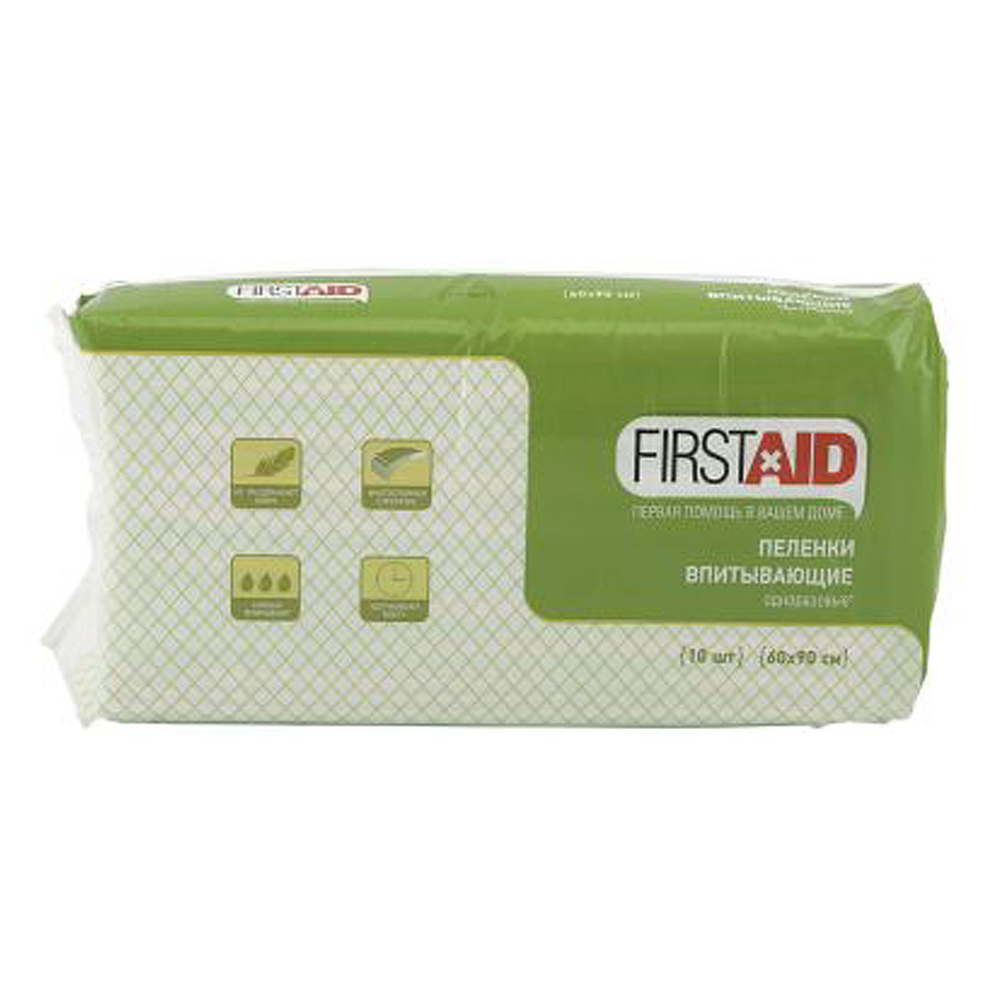 Пеленки FirstAid медицинские впитывающие 60х90 см - 10 шт. фото