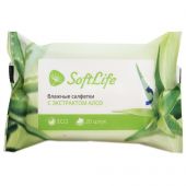 Влажные салфетки SoftLife с экстрактом алоэ 20 шт.