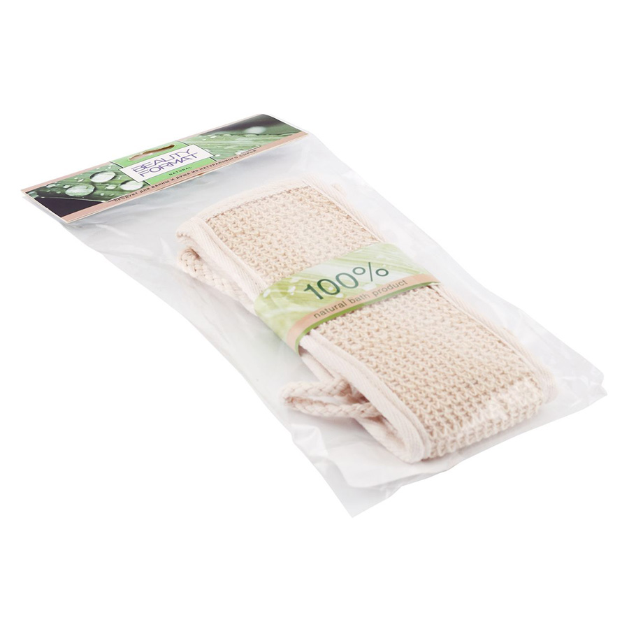 Мочалка Beauty Format пояс из крапивы и хлопка длинная фото