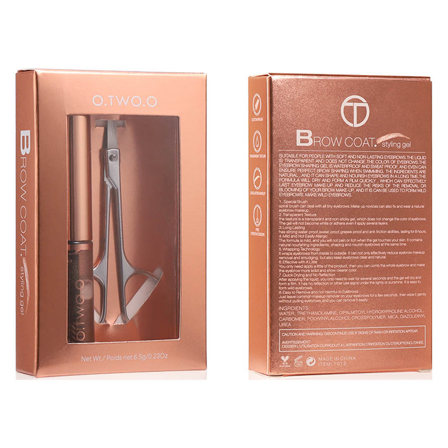 Набор Гель для бровей O.TWO.O водостойкий + ножницы 6,5 g фото