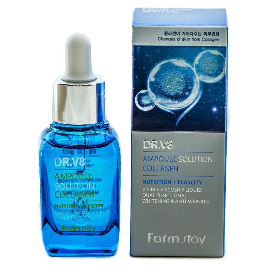 Сыворотка для лица FarmStay DR.V8 Ampoule Solution Collagen 30 ml фото