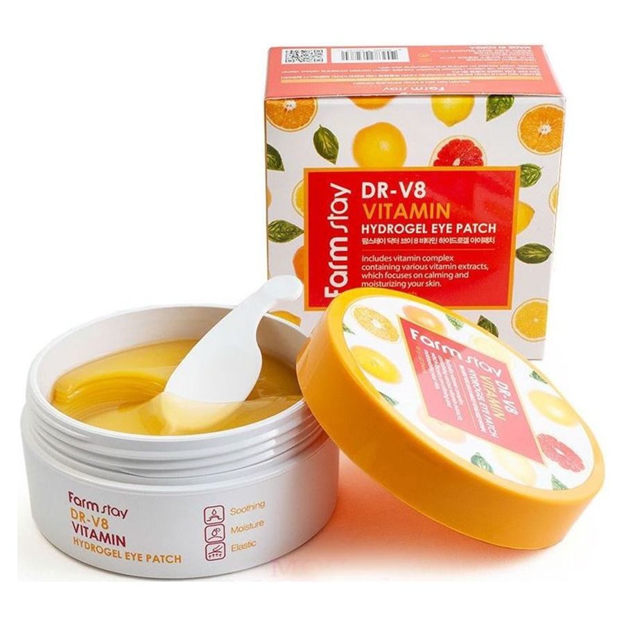 Гидрогелевые патчи для глаз FarmStay DR-V8 Vitamin Hydrogel Eye Patch 60 шт фото
