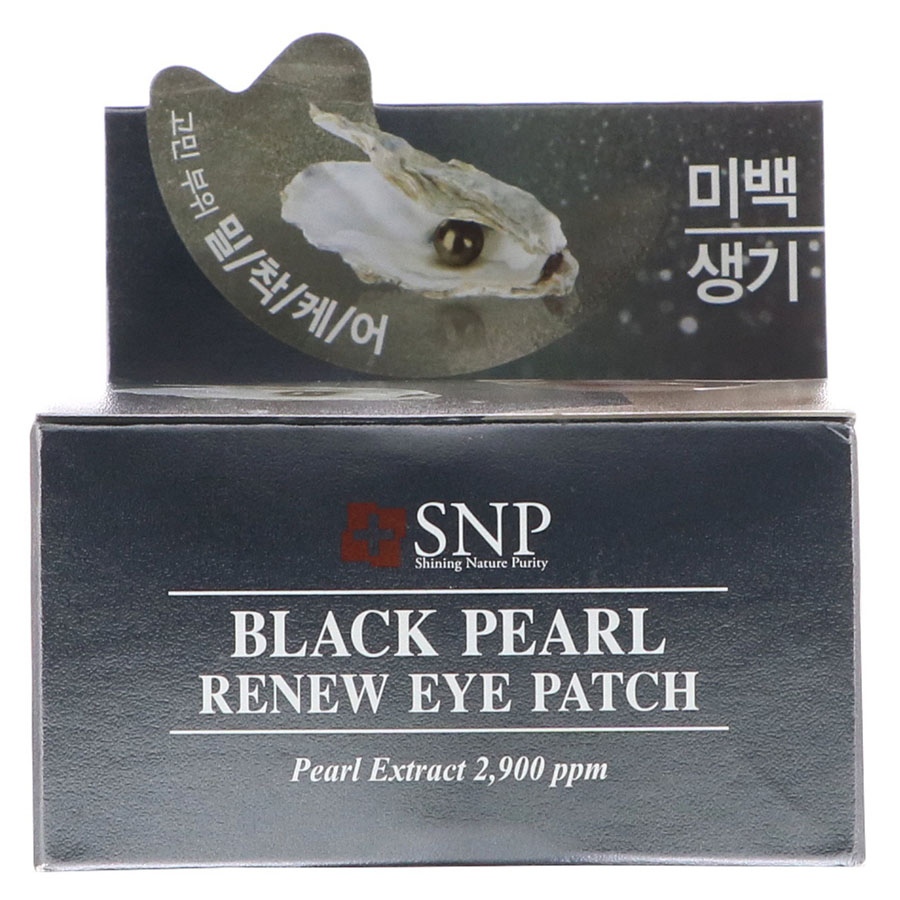 Гидрогелевые патчи для глаз SNP Black Pearl Renew Eye Patch с экстрактом жемчуга 60 шт фото